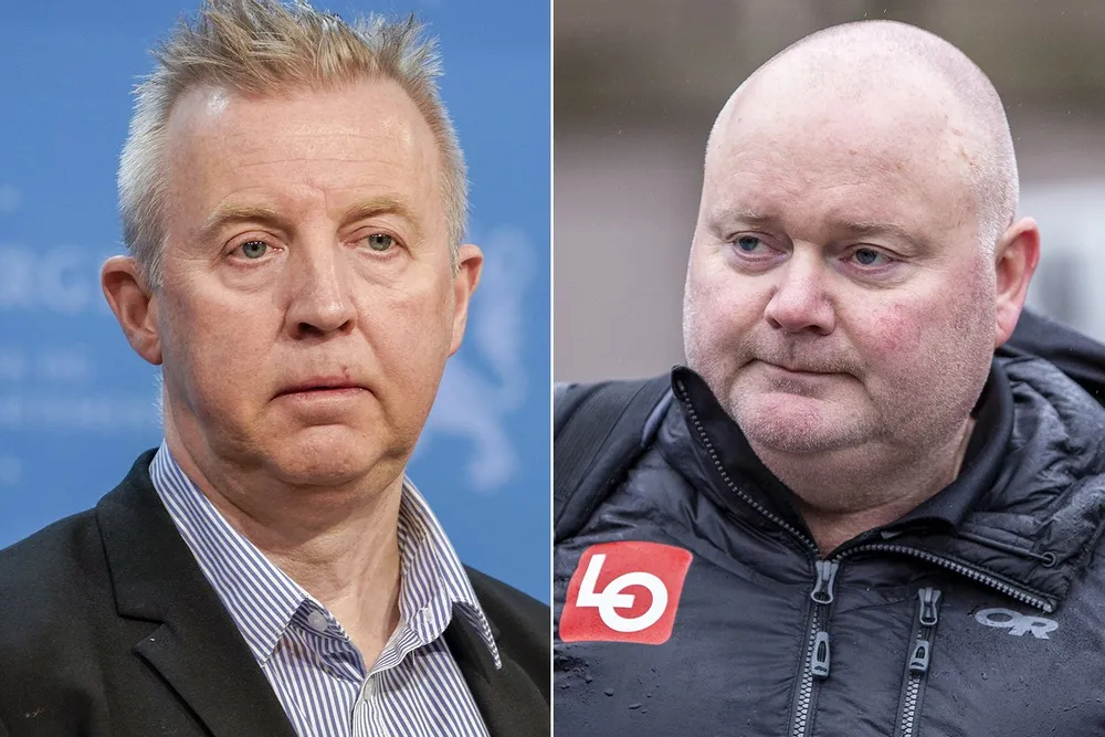 Frode Alfheim (til venstre) og Are Tomasgard er mulige kandidater til å overta som LO-leder.