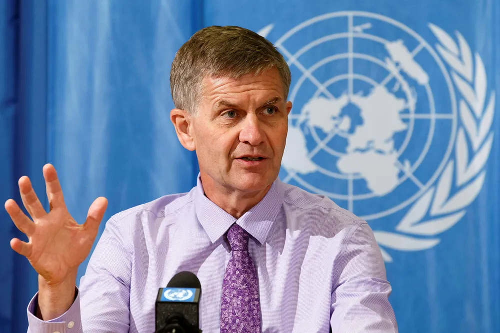 Erik Solheim tror ikke USA trekker seg fra Parisavtalen. Foto: Salvatore Di Nolfi/AP/NTB scanpix