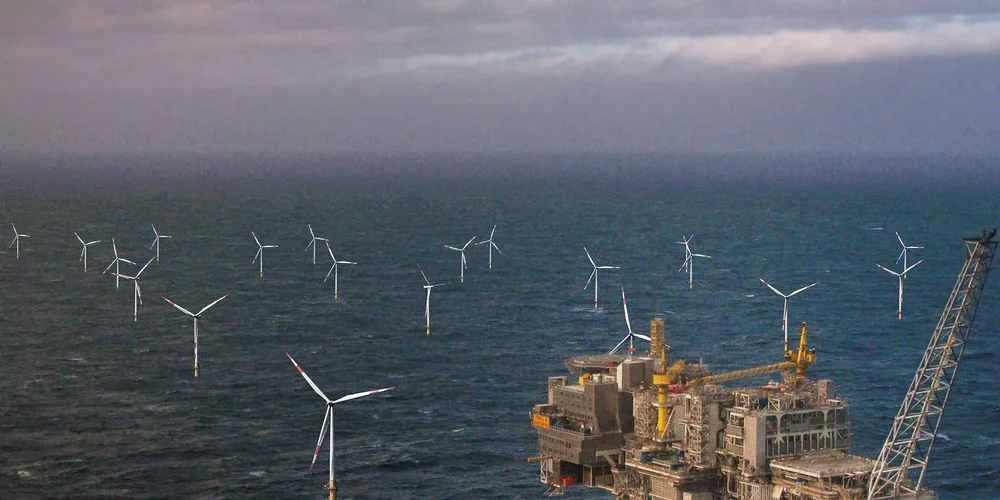 The Baltic 1 offshore wind farm in the German part of the Baltic Sea
