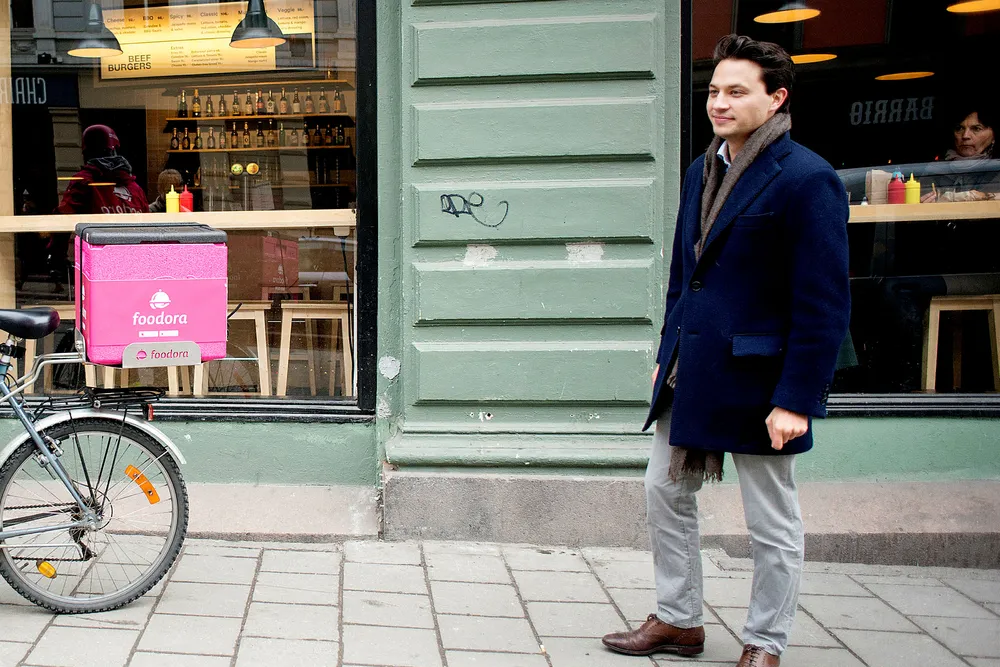 Carl Tengberg, sjef for Foodora i Norge, sier han er fornøyd med tariffavtalen for sykkelbudene.