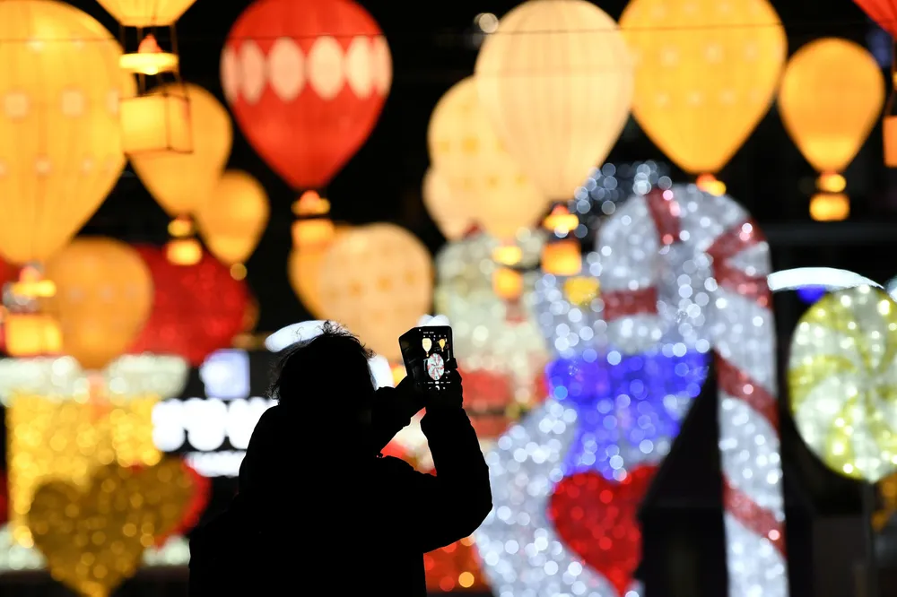 Energy snapshot: Christmas lights along Cheonggyecheon stream during a lighting test before this year's Seoul Christmas Festival in Seoul