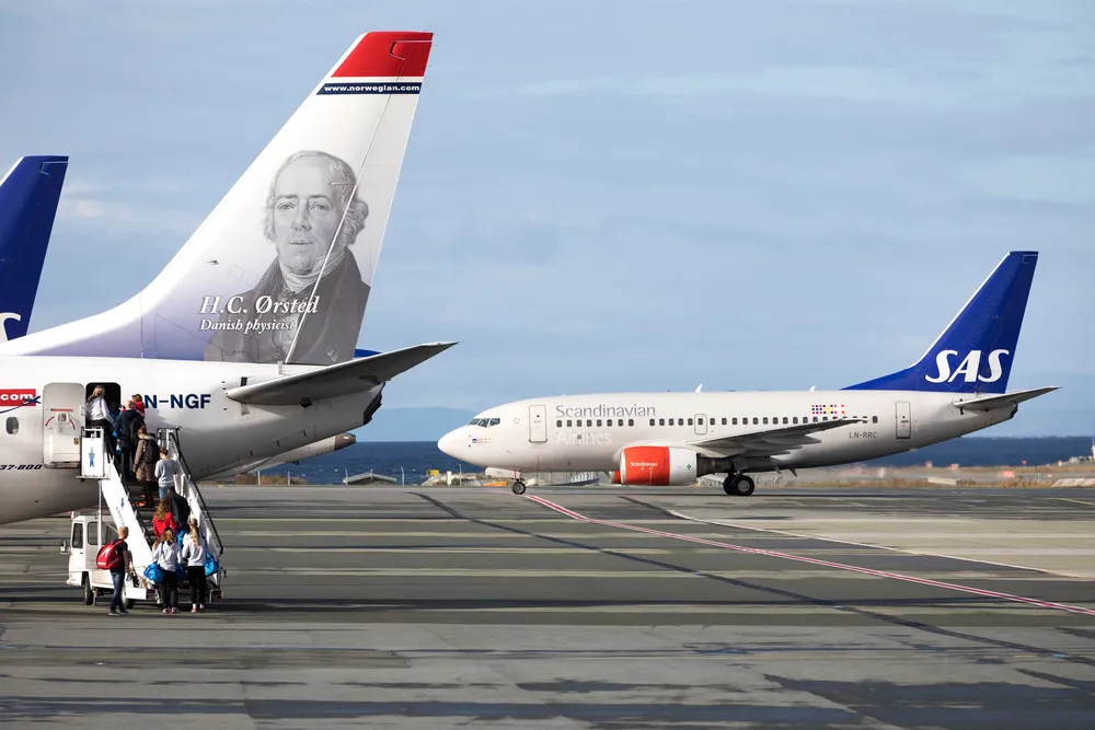 SAS- og Norwegian-fly ved en tidligere anledning.