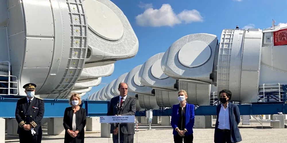 French Prime Minister Jean Castex (centre), accompanied by Barbara Pompili, Minister of the Ecological Transition, and Agnès Pannier-Runacher, Delegate Minister of the Minister of the Economy