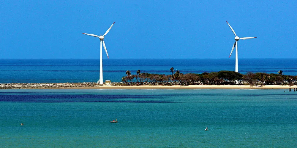 Wind turbines near Fortaleza, a city in northeastern Brazil