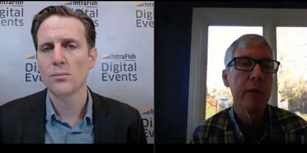 . Wells Fargo's Michael Swanson with IntraFish Editor-in-Chief Drew Cherry at the IntraFish Investor Forum 2020.