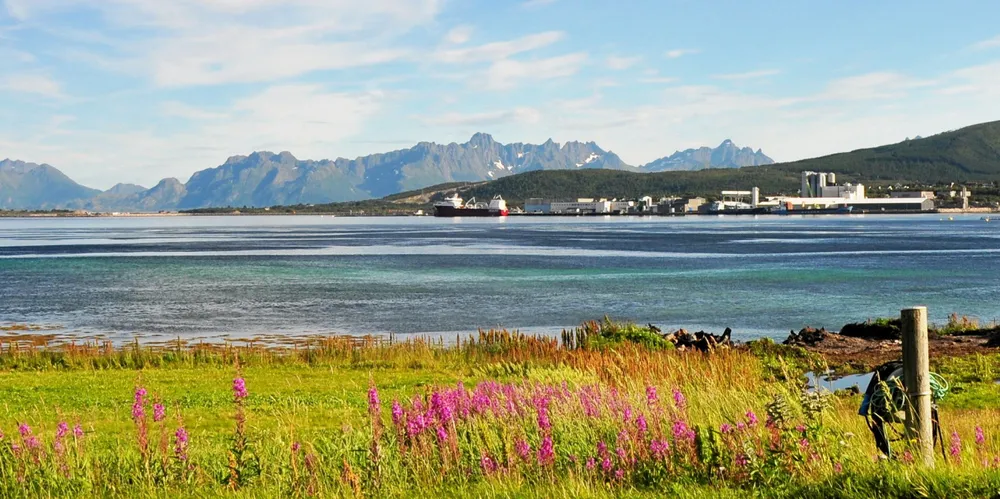 Lita lakseøy i nord: På Børøya ved Stokmarknes i Vesterålen holder Nordlaks og en fiskefôrfabrikk til Skretting til.