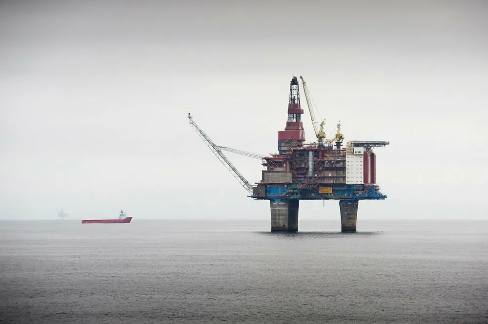 The Gullfaks B platform in the Norwegian sector of the North Sea