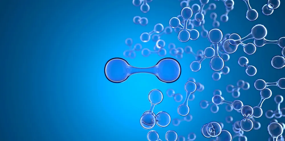 Illustration of hydrogen molecules.