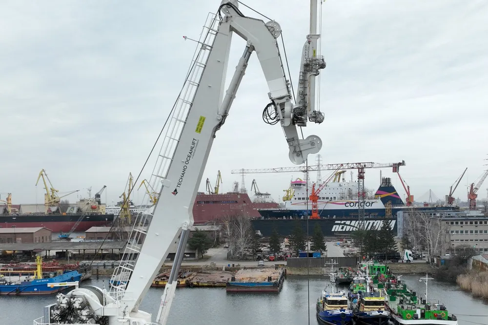 Illustrasjonsbilde av en av Techano Oceanlifts kraner. Selskapet har nå sikret seg en viktig kontrakt.