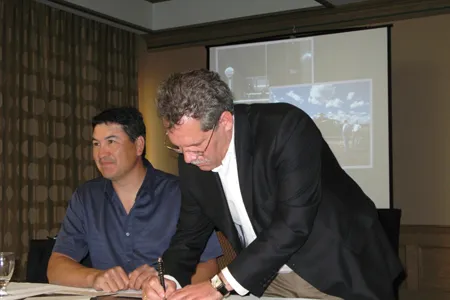 Signing off: Christopher Hopkins, seen here in 2009, departs bankrupt Oilsands Quest