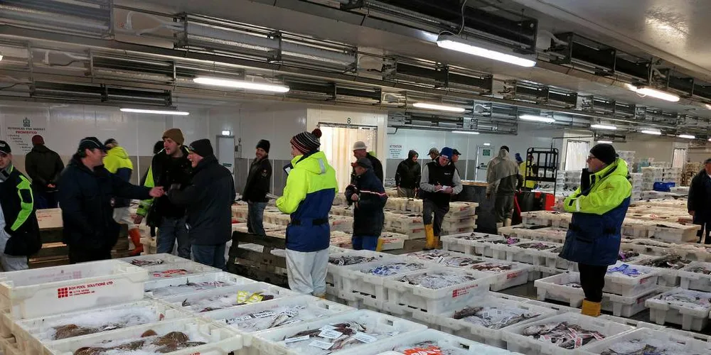 STØRST: Peterhead Fish Market er en auksjonshall der det daglig omsettes 7000 kasser fisk, hver på 40 kilo. Etter midten av juni flytter auksjonen i ny hall som kan håndtere 10.000 kasser, noe som gjør auksjonen til Nord-Europas største, mener de.Foto: Nils Torsvik