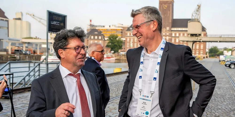 Matthias Kirchner (left) of Axa XL and Nils Hellberg of the German Insurance Association.