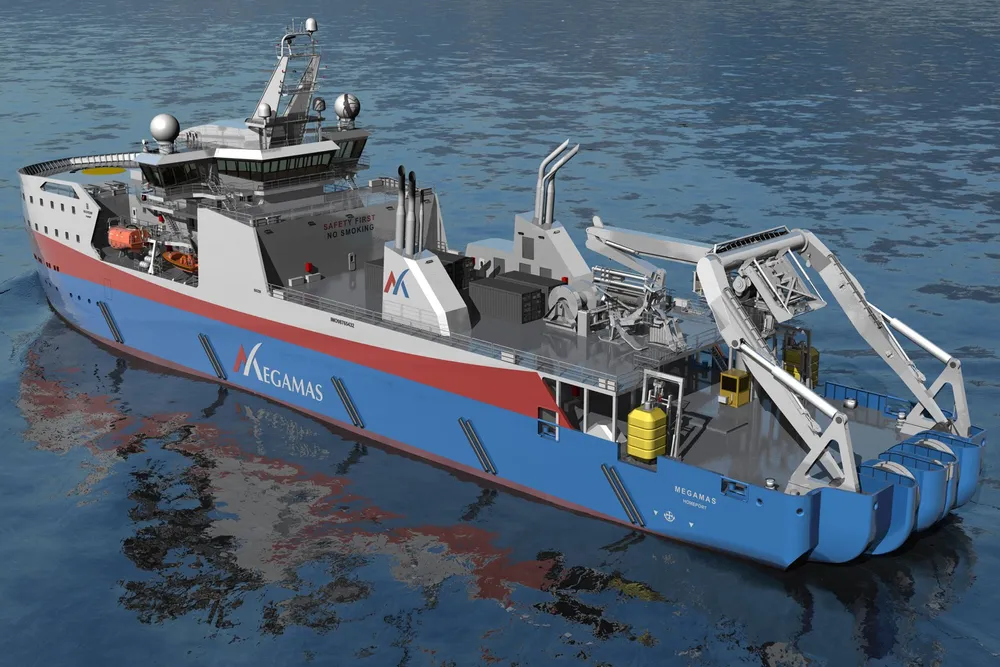 Ulsteins kabelleggingsfartøy for Megamas Resources, utviklet av Ulstein Design & Solutions AS.