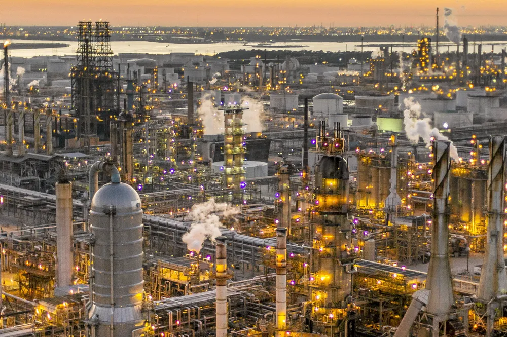 ExxonMobil's sprawling Baytown refinery in Texas, where the oil giant is planning to produce blue hydrogen — which could be part of the Texas-based blue-hydrogen-focused Gulf Coast Hydrogen Hub that was allocated up to $1.2bn on Friday.