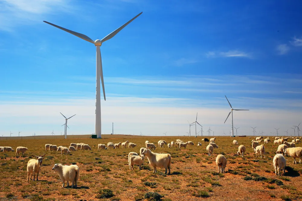 Inner Mongolia: a wind farm built by China’s wind energy specialist Goldwind.