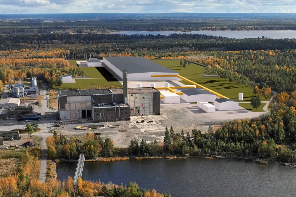 A rendering of the Kristinestad e-methane project, which is set to be built on the site of an existing coal-fired power plant.