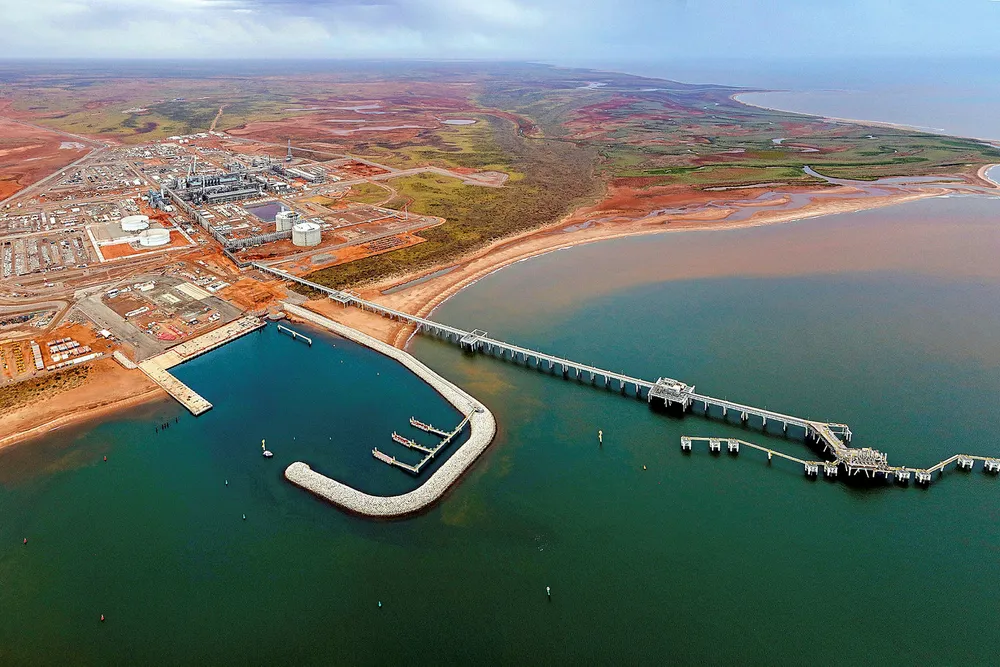 First gas: Chevron's Wheatstone LNG facility at Ashburton North in Western Australia