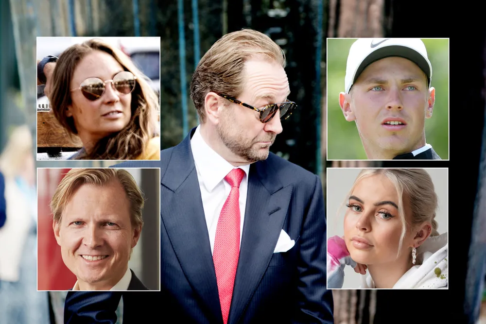 49 formuende nordmenn har i løpet av de siste månedene flyttet til Sveits, Dette er utflytterne med de største ligningsformuene. Bunn: Kjell Inge Røkke. Til venstre ovenfra: Ninja Tollefsen, Jørgen Dahl. Til høyre ovenfra: Kristoffer Reitan, Viktoria Reitan.