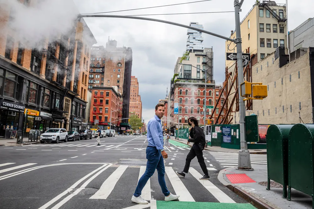 Thomas Walle er daglig leder og gründer av selskapet Unacast. Nå har det fått et nytt amerikansk venturefond på eiersiden. Her fra Tribeca i New York.