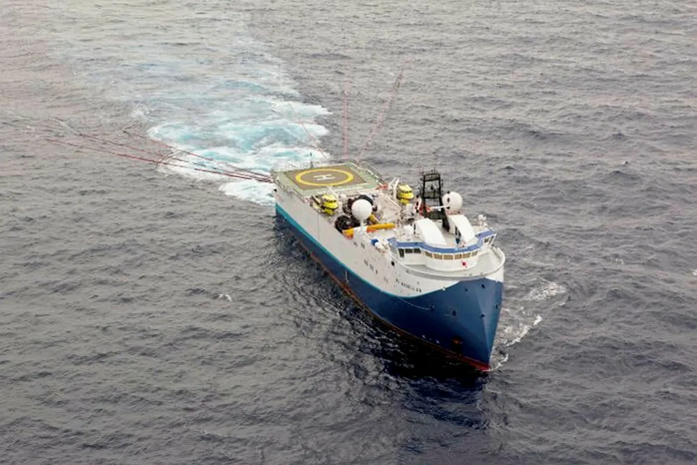 Poised for shoot: Shearwater seismic vessel