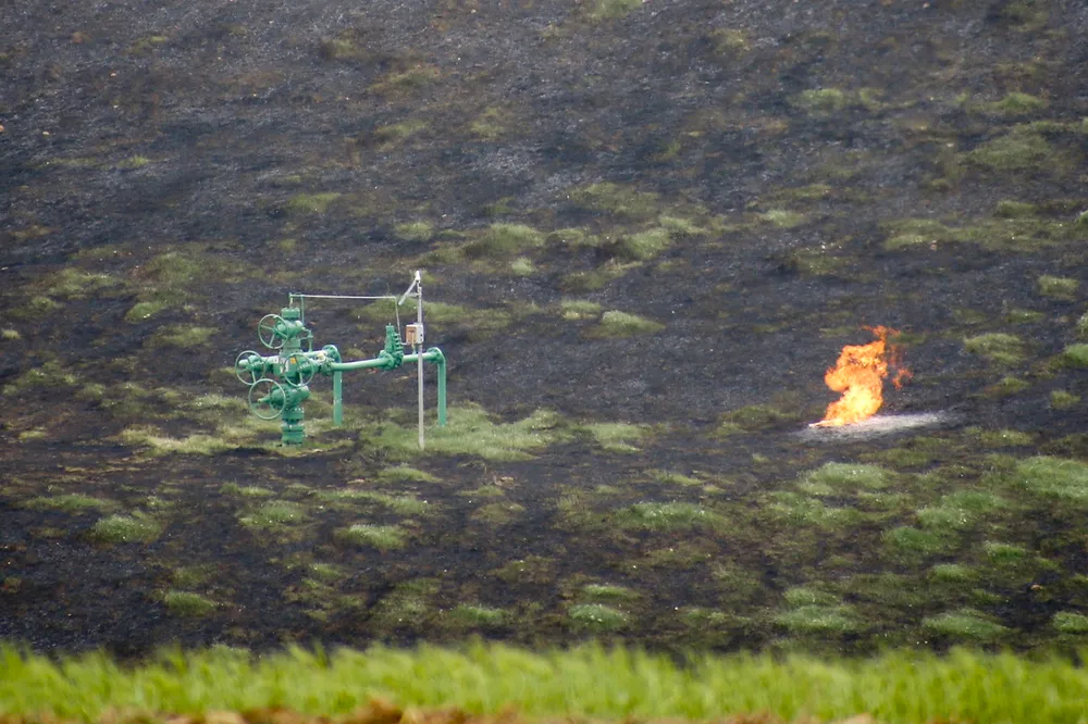 Fire: Flames flicker near explosion site in Pennsylvania