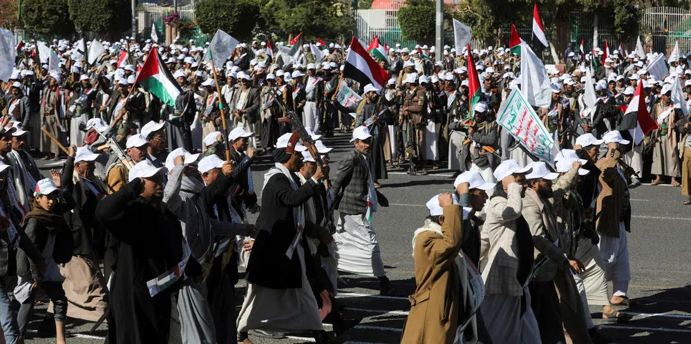 New recruits who joined a Houthi force intended to be sent to fight in support of the Palestinians in the Gaza Strip.