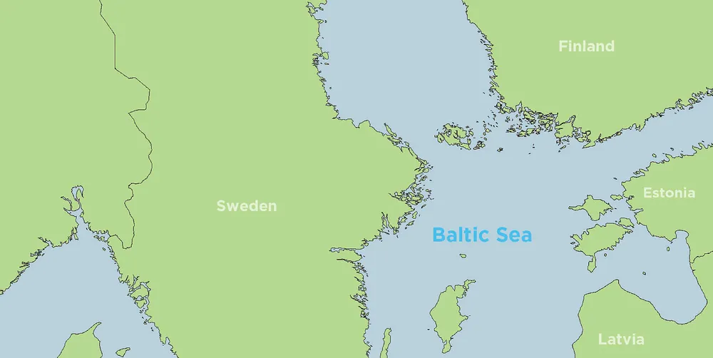 Baltic Sea with island of Saaremaa