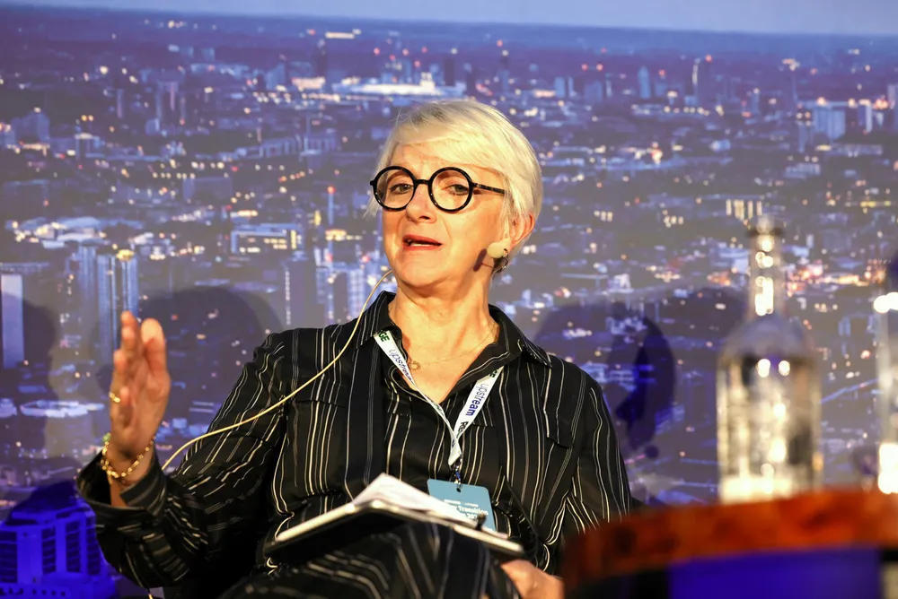 Nina Skorupska, former chief executive of the Association for Renewable Energy & Clean Technology, speaking at the Upstream & Recharge Energy Transition Forum 2024.