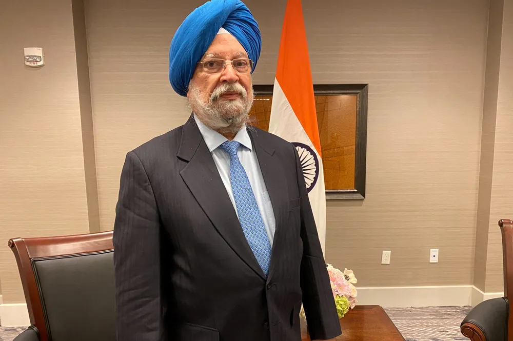 India's Minister of Petroleum and Natural Gas, Hardeep Singh Puri.