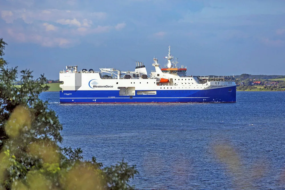 Lined up: Amazon Warrior, formerly part of the WesternGeco fleet that was acquired by Shearwater