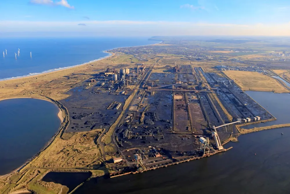 An aerial photograph of the Teesworks freeport, where Net Zero Teesside Power will be sited.