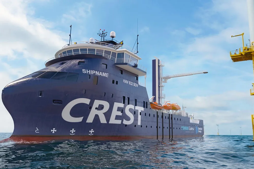 Illustrasjon av havvind servicefartøyet Hav Design skal utvikle.