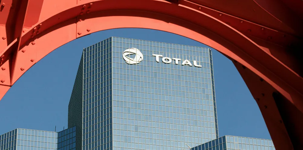 Picture of headquarters of the French oil giant group Total in La Defense, western Paris.