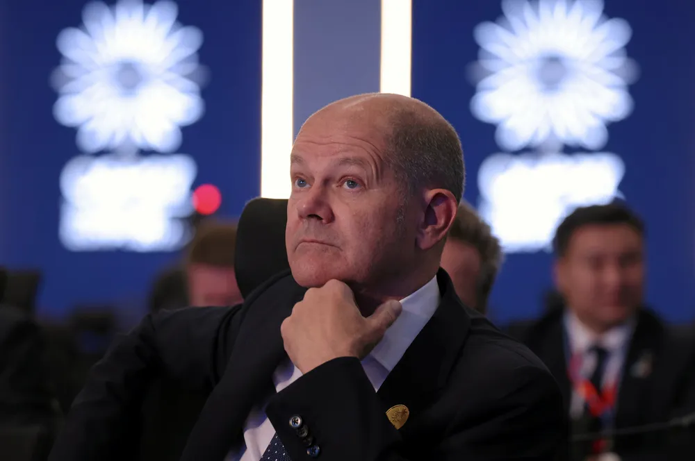 German Chancellor Olaf Scholz at COP27 in Sharm El-Sheikh, Egypt.