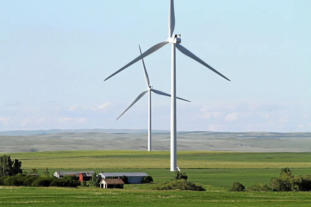 Blackspring Ridge: a 300-megawatt wind farm owned by EDF EN Canada and Enbridge in Vulcan County, Alberta, Canada.