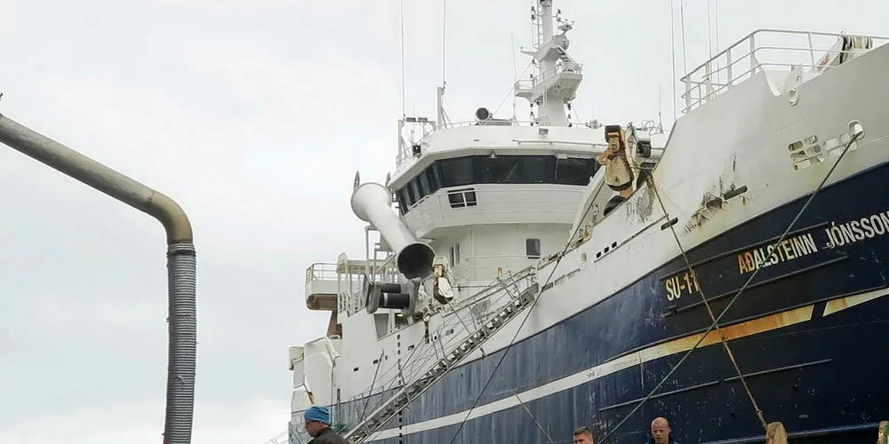 TJENER MER: Den islandske fiskebåtene har langt bedre kvotegrunnlag enn de norske. Her den 77 meter lange «Aðalsteinn Jónsson», eks. «M. Ytterstad». Fiskerne her har 1,5 – 2 millioner kroner i årslønn.