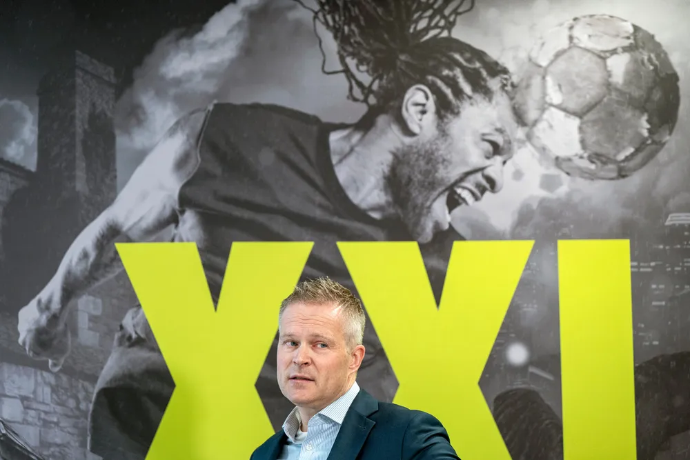 XXL-aksjen falt kraftig etter at meglerhus nedjusterte kursmålet for sportskjeden. Her toppsjef Stein Eriksen.