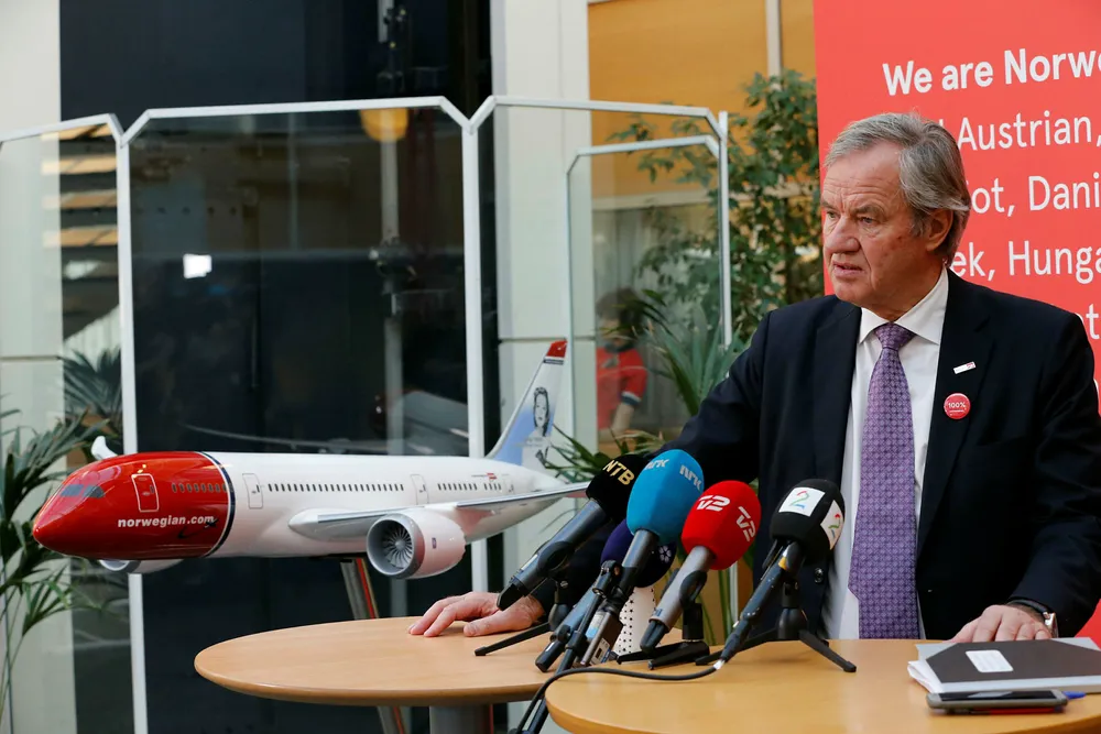Norwegiansjef Bjørn Kjos legger frem skuffende resultater og kanseller fly. Foto: Bendiksby, Terje/NTB scanpix