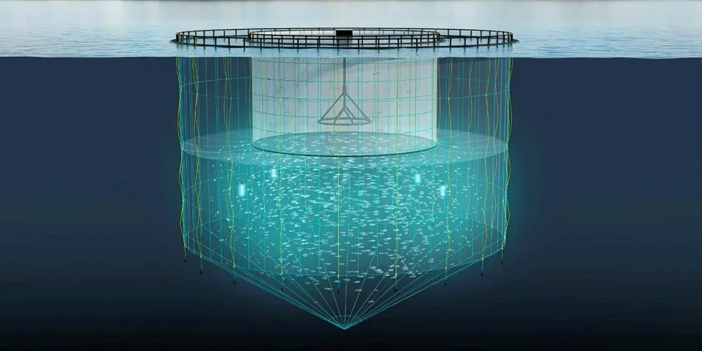 Illustration of Akva's Tubenet solutions system.