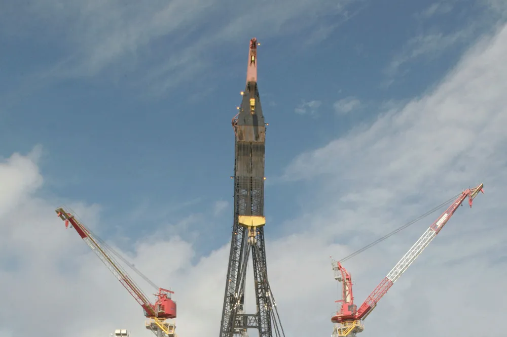 Hot potato: the Titan platform, seen here during installation