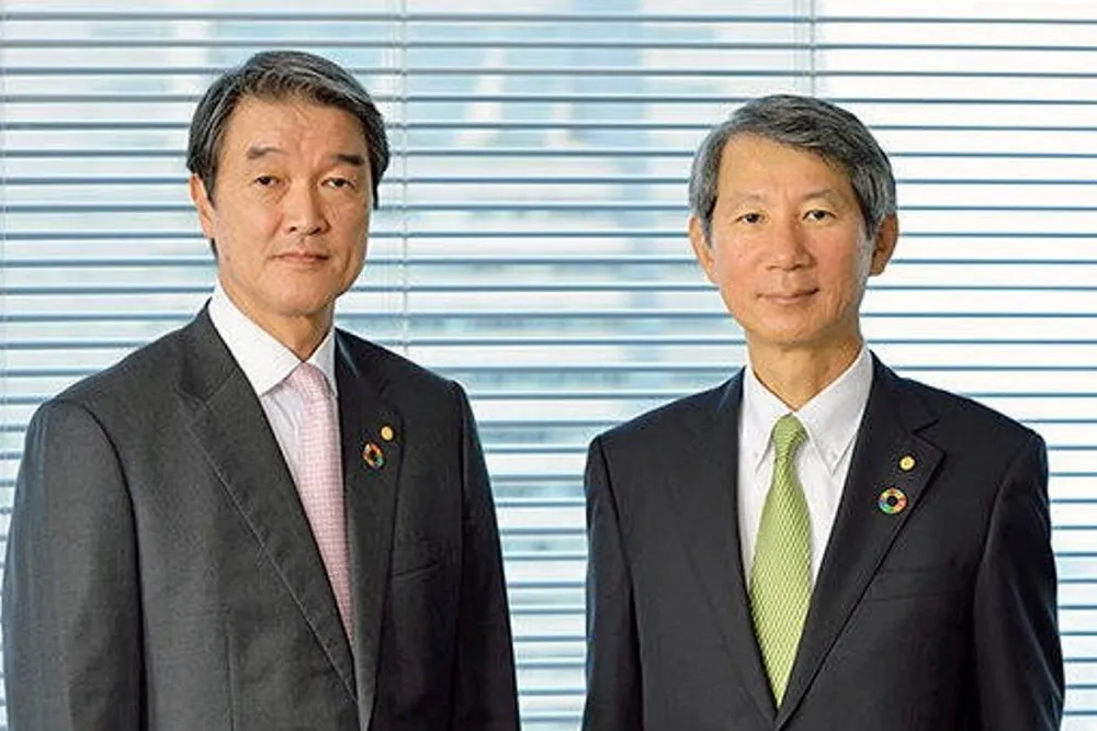 Top management: Chief executive Kazushi Okawa (left) and president Masaji Santo (right)