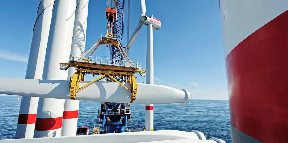 Construction of Orsted's Gode offshore wind farm in the German North Sea