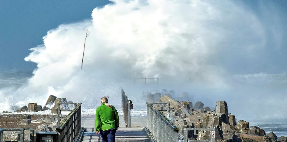 a storm hits Jutland's coast