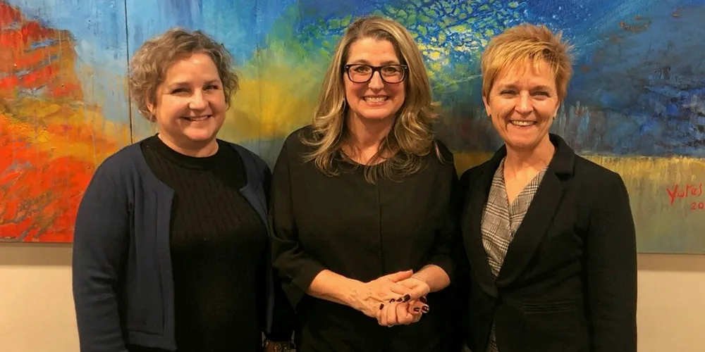 Cermaq Sustainable Development Director Linda Sams, BC Legislator Lana Popham and Mowi Canada West Managing Director Diane Morrison.