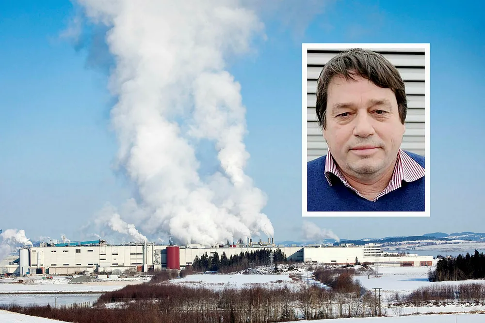 Siden Eilif Due ble valgt som styremedlem i Norske Skog har han hatt fire styreledere. Nå håper han at konsernet om noen år har nok penger til å ruste opp de to norske papirfabrikkene i Skogn (som bildet viser) og i Halden. Foto: Ole Morten Melgård