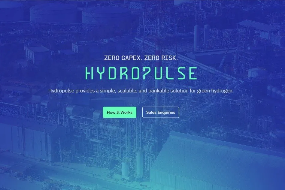 A screenshot of Hydropulse's new website.