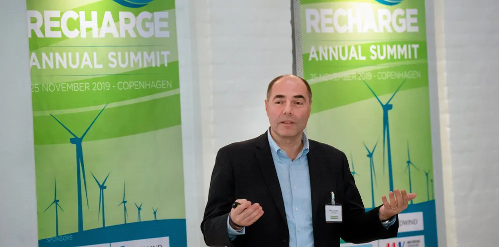 Philippe Kavafyan speaking at Recharge's Energy Transition Summit in November 2019
