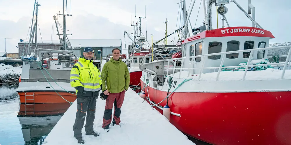 Eskild Kristiansen og Morten Refsaas driver sjarkfiske fra Stjørnfjorden på Fosen.
