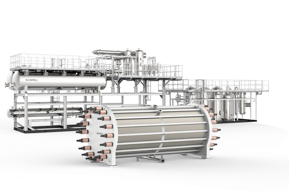 Electrolyser stack and balance-of-plant equipment manufactured by Sungrow.