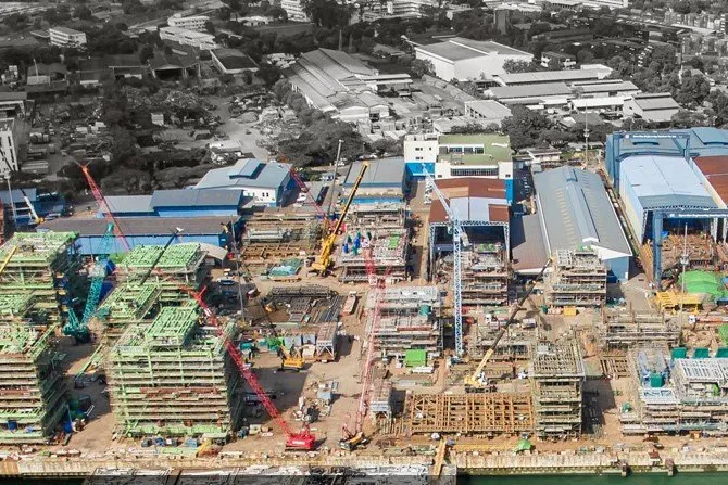 The main yard owned by Hanwha Offshore Singapore (formerly Dyna-Mac Holdings) in Singapore.